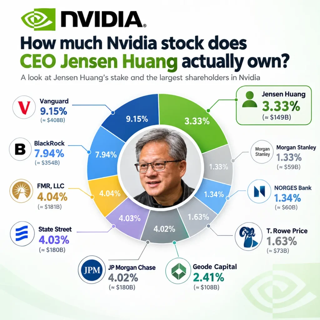 How much Nvidia stock does CEO Jensen Huang actually own?